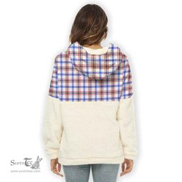 Scottish Boswell Clan Tartan Flannel Hoodie Women - Crest Classic Scottish Plaid Tartan Plaid