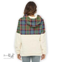 Scottish Glass Clan Tartan Flannel Hoodie Women - Crest Classic Scottish Plaid Tartan Plaid
