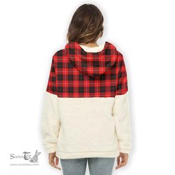 Scottish Cunningham Clan Tartan Flannel Hoodie Women - Crest Classic Scottish Plaid Tartan Plaid