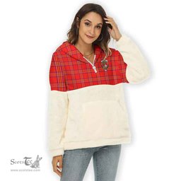 Scottish Burnett Clan Tartan Flannel Hoodie Women - Crest Classic Scottish Plaid Tartan Plaid