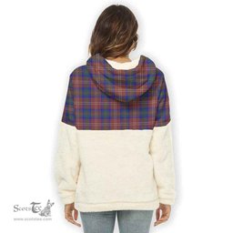 Scottish Chisholm Hunting Modern Clan Tartan Flannel Hoodie Women - Classic Scottish Plaid Tartan Plaid