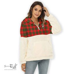 Scottish Dunbar Clan Tartan Flannel Hoodie Women - Crest Classic Scottish Plaid Tartan Plaid