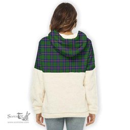 Scottish Carmichael Modern Clan Tartan Flannel Hoodie Women - Classic Scottish Plaid Tartan Plaid