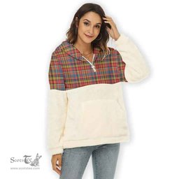 Scottish Drummond of Strathallan Clan Tartan Flannel Hoodie Women - Classic Scottish Plaid Tartan Plaid