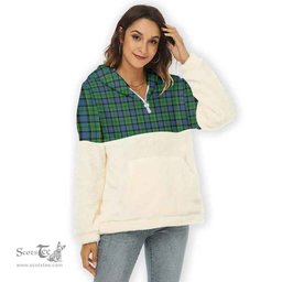 Scottish Forsyth Ancient Clan Tartan Flannel Hoodie Women - Classic Scottish Plaid Tartan Plaid