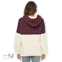 Scottish Brown Modern Clan Tartan Flannel Hoodie Women - Classic Scottish Plaid Tartan Plaid