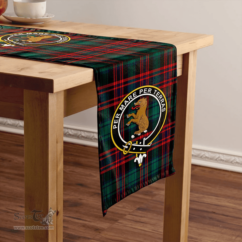 Scottish Alexander Hunting Modern Clan Tartan Table Runner Clan Tartan Table Runner - Crest Classic Scottish Plaid Tartan Plaid