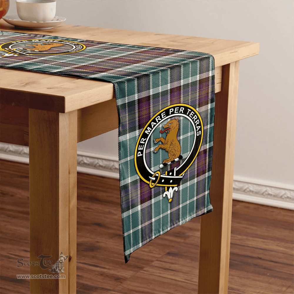 Scottish Alexander of Menstry Weathered Clan Tartan Table Runner Clan Tartan Table Runner - Crest Classic Scottish Plaid Tartan Plaid
