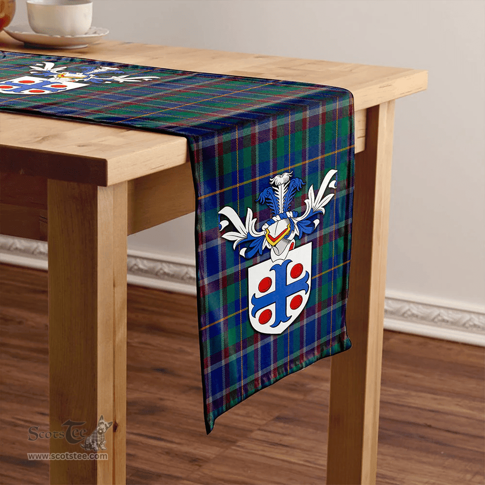 Scottish Belfrage (Belfarge) Modern Clan Tartan Table Runner Clan Tartan Table Runner - Crest Classic Scottish Plaid Tartan Plaid
