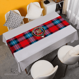 Scottish Baillie of Polkemmet Red Weathered Clan Tartan Table Runner Clan Tartan Table Runner - Crest Classic Scottish Plaid Tartan Plaid