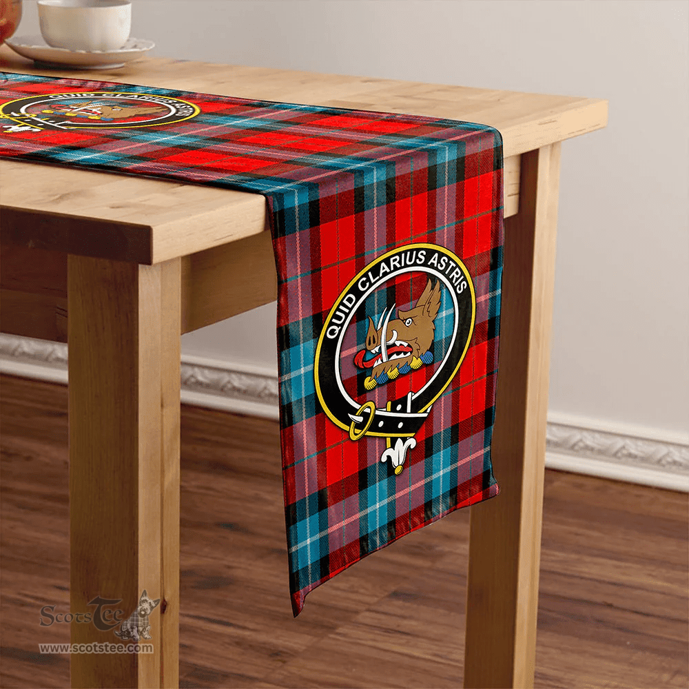 Scottish Baillie of Polkemmet Red Weathered Clan Tartan Table Runner Clan Tartan Table Runner - Crest Classic Scottish Plaid Tartan Plaid