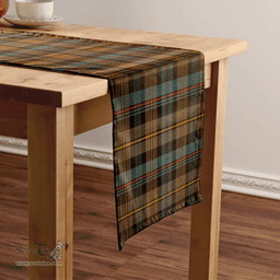 Scottish Baillie Weathered Clan Tartan Table Runner Clan Tartan Table Runner - Crest Classic Scottish Plaid Tartan Plaid