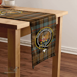 Scottish Baillie Weathered Clan Tartan Table Runner Clan Tartan Table Runner - Crest Classic Scottish Plaid Tartan Plaid