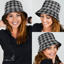 Scottish Menzies Black & White Modern Plaid Tartan Bucket Hat - Tartan Plaid Brim Hat Scottish Plaid Tartan Plaid - ScotsTee - scotstee.com
