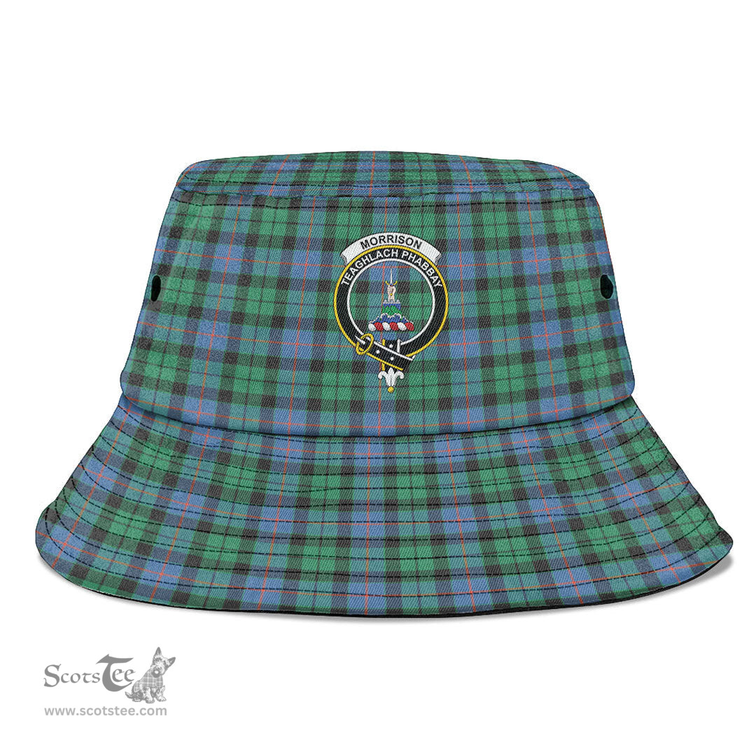 Scottish Morrison Ancient Plaid Tartan Crest Bucket Hat - Tartan Plaid Brim Hat Scottish Plaid Tartan Plaid - ScotsTee - scotstee.com
