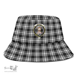 Scottish Menzies Black & White Modern Plaid Tartan Crest Bucket Hat - Tartan Plaid Brim Hat Scottish Plaid Tartan Plaid - ScotsTee - scotstee.com