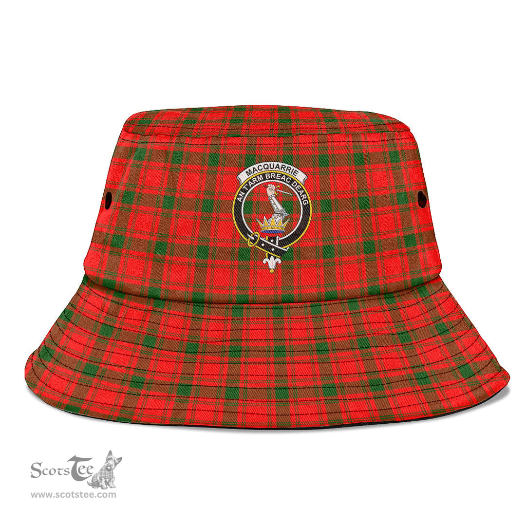 Scottish MacQuarrie Modern Plaid Tartan Crest Bucket Hat - Tartan Plaid Brim Hat Scottish Plaid Tartan Plaid - ScotsTee - scotstee.com