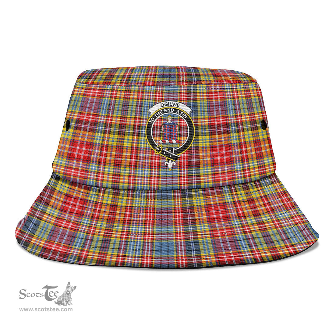 Scottish Ogilvie of Airlie Ancient Plaid Tartan Crest Bucket Hat - Tartan Plaid Brim Hat Scottish Plaid Tartan Plaid - ScotsTee - scotstee.com