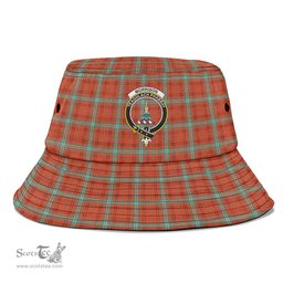 Scottish Morrison Red Ancient Plaid Tartan Crest Bucket Hat - Tartan Plaid Brim Hat Scottish Plaid Tartan Plaid - ScotsTee - scotstee.com