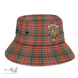 Scottish MacPherson Weathered Plaid Tartan Crest Bucket Hat - Tartan Plaid Brim Hat Scottish Plaid Tartan Plaid - ScotsTee - scotstee.com
