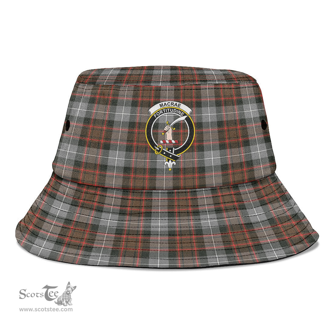 Scottish MacRae Hunting Weathered Plaid Tartan Crest Bucket Hat - Tartan Plaid Brim Hat Scottish Plaid Tartan Plaid - ScotsTee - scotstee.com