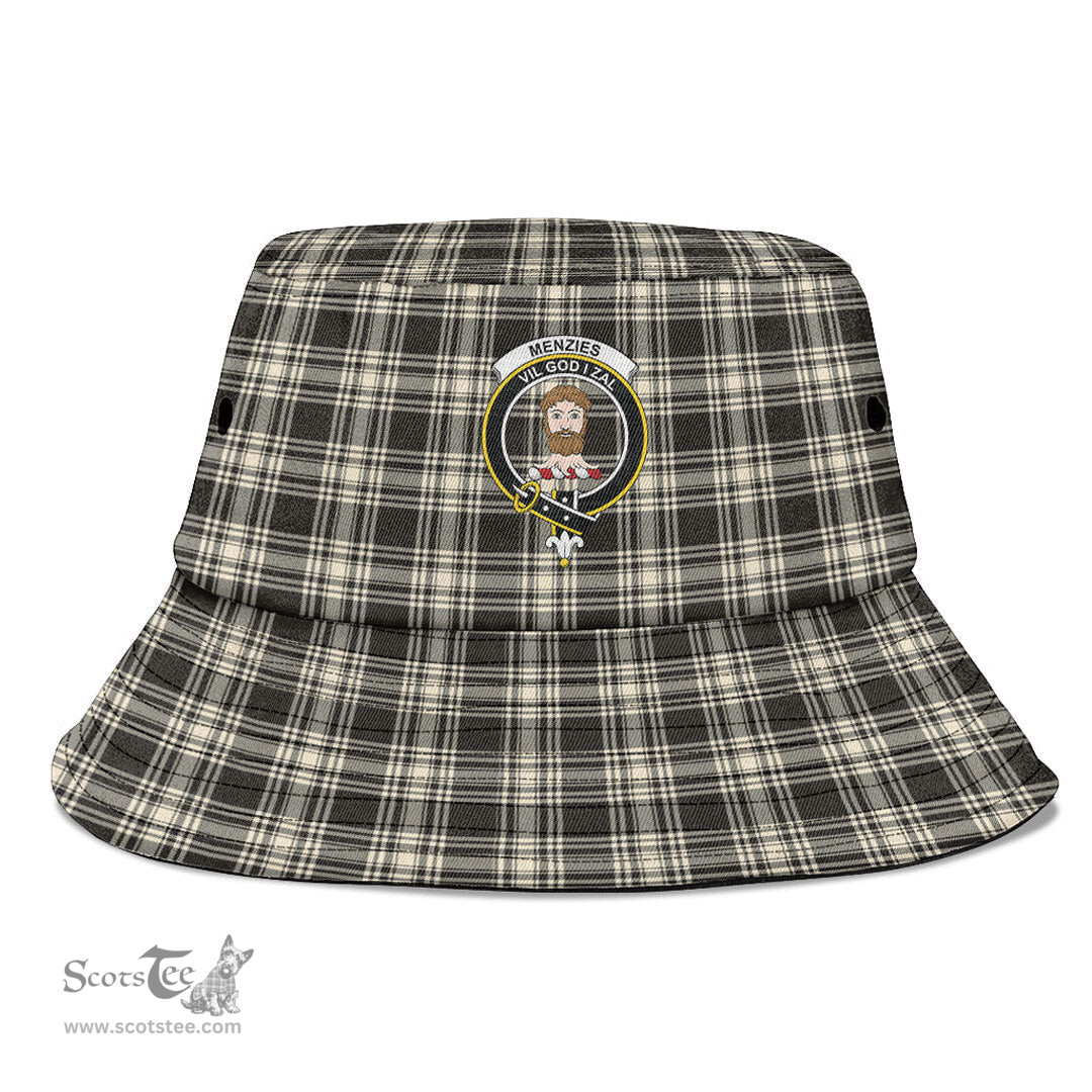 Scottish Menzies Black & White Ancient Plaid Tartan Crest Bucket Hat - Tartan Plaid Brim Hat Scottish Plaid Tartan Plaid - ScotsTee - scotstee.com