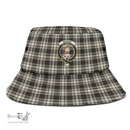 Scottish Menzies Black & White Ancient Plaid Tartan Crest Bucket Hat - Tartan Plaid Brim Hat Scottish Plaid Tartan Plaid - ScotsTee - scotstee.com
