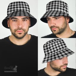 Scottish MacFarlane Black & White Plaid Tartan Bucket Hat - Tartan Plaid Brim Hat Scottish Plaid Tartan Plaid - ScotsTee - scotstee.com