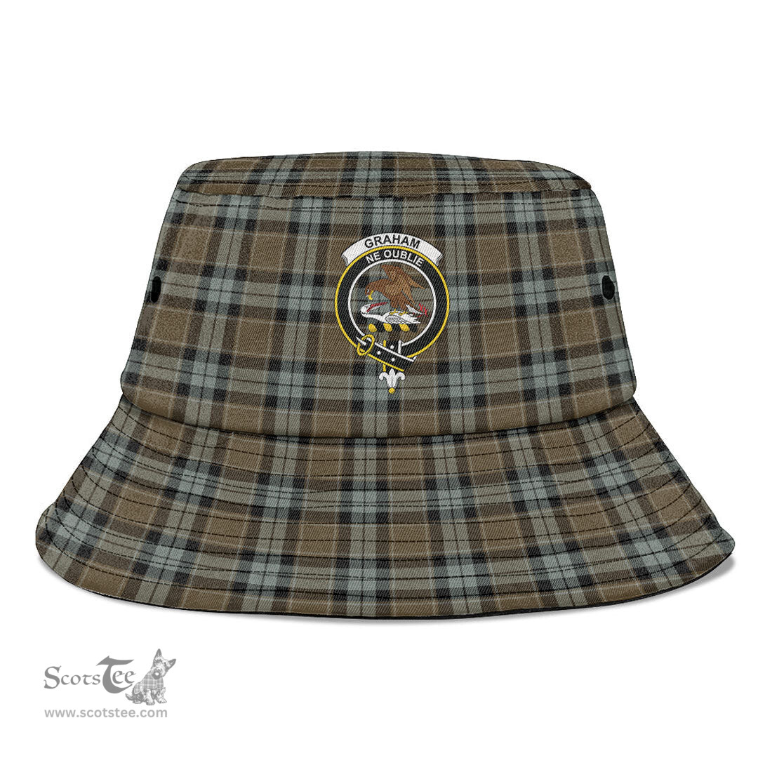Scottish Graham of Menteith Weathered Plaid Tartan Crest Bucket Hat - Tartan Plaid Brim Hat Scottish Plaid Tartan Plaid - ScotsTee - scotstee.com