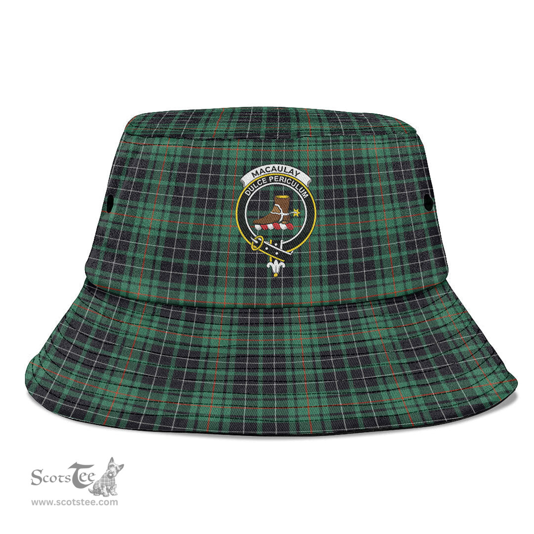 Scottish MacAulay Hunting Ancient Plaid Tartan Crest Bucket Hat - Tartan Plaid Brim Hat Scottish Plaid Tartan Plaid - ScotsTee - scotstee.com
