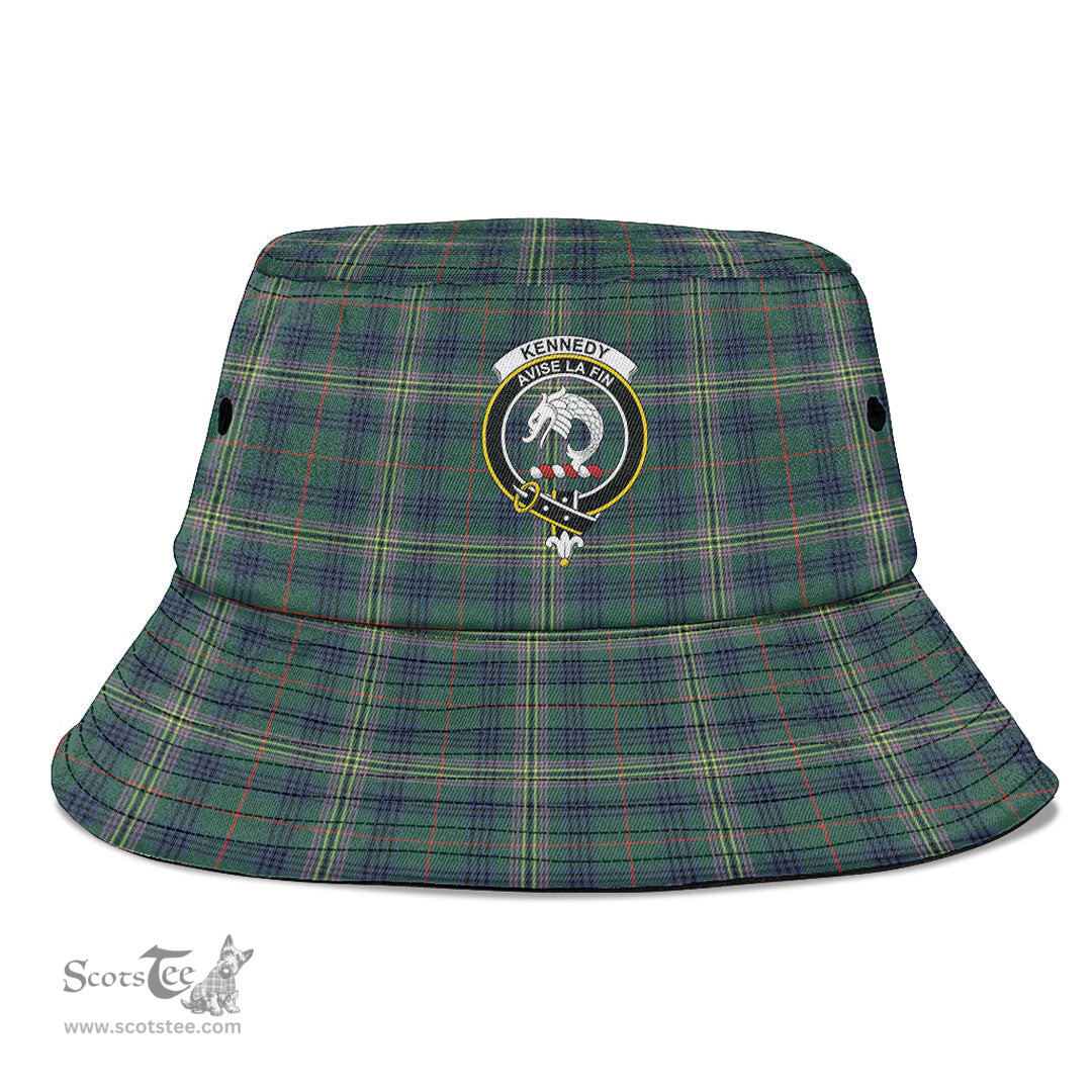 Scottish Kennedy Modern Plaid Tartan Crest Bucket Hat - Tartan Plaid Brim Hat Scottish Plaid Tartan Plaid - ScotsTee - scotstee.com