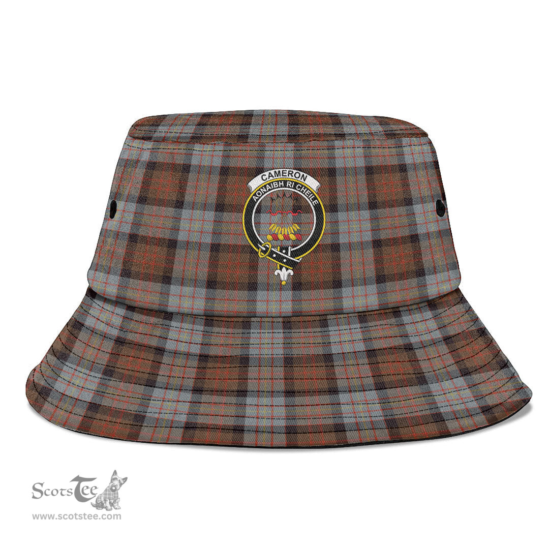 Scottish Cameron of Erracht Weathered Plaid Tartan Crest Bucket Hat - Tartan Plaid Brim Hat Scottish Plaid Tartan Plaid - ScotsTee - scotstee.com