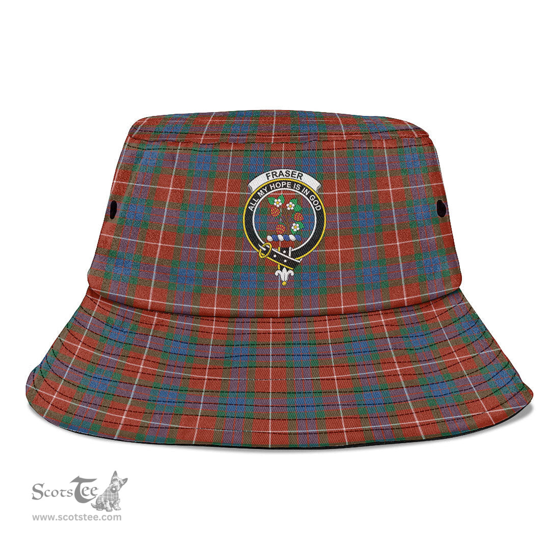 Scottish Fraser Ancient Plaid Tartan Crest Bucket Hat - Tartan Plaid Brim Hat Scottish Plaid Tartan Plaid - ScotsTee - scotstee.com