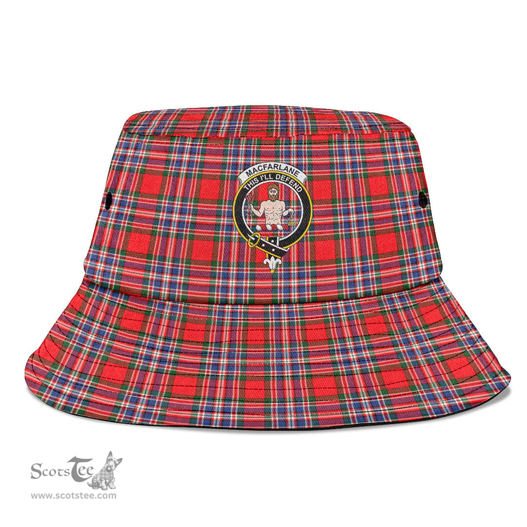 Scottish MacFarlane Modern Plaid Tartan Crest Bucket Hat - Tartan Plaid Brim Hat Scottish Plaid Tartan Plaid - ScotsTee - scotstee.com