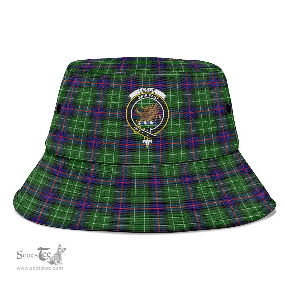 Scottish Leslie Hunting Plaid Tartan Crest Bucket Hat - Tartan Plaid Brim Hat Scottish Plaid Tartan Plaid - ScotsTee - scotstee.com