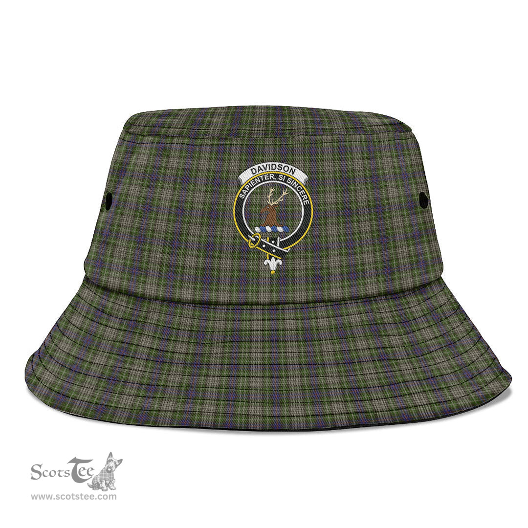 Scottish Davidson Tulloch Dress Plaid Tartan Crest Bucket Hat - Tartan Plaid Brim Hat Scottish Plaid Tartan Plaid - ScotsTee - scotstee.com