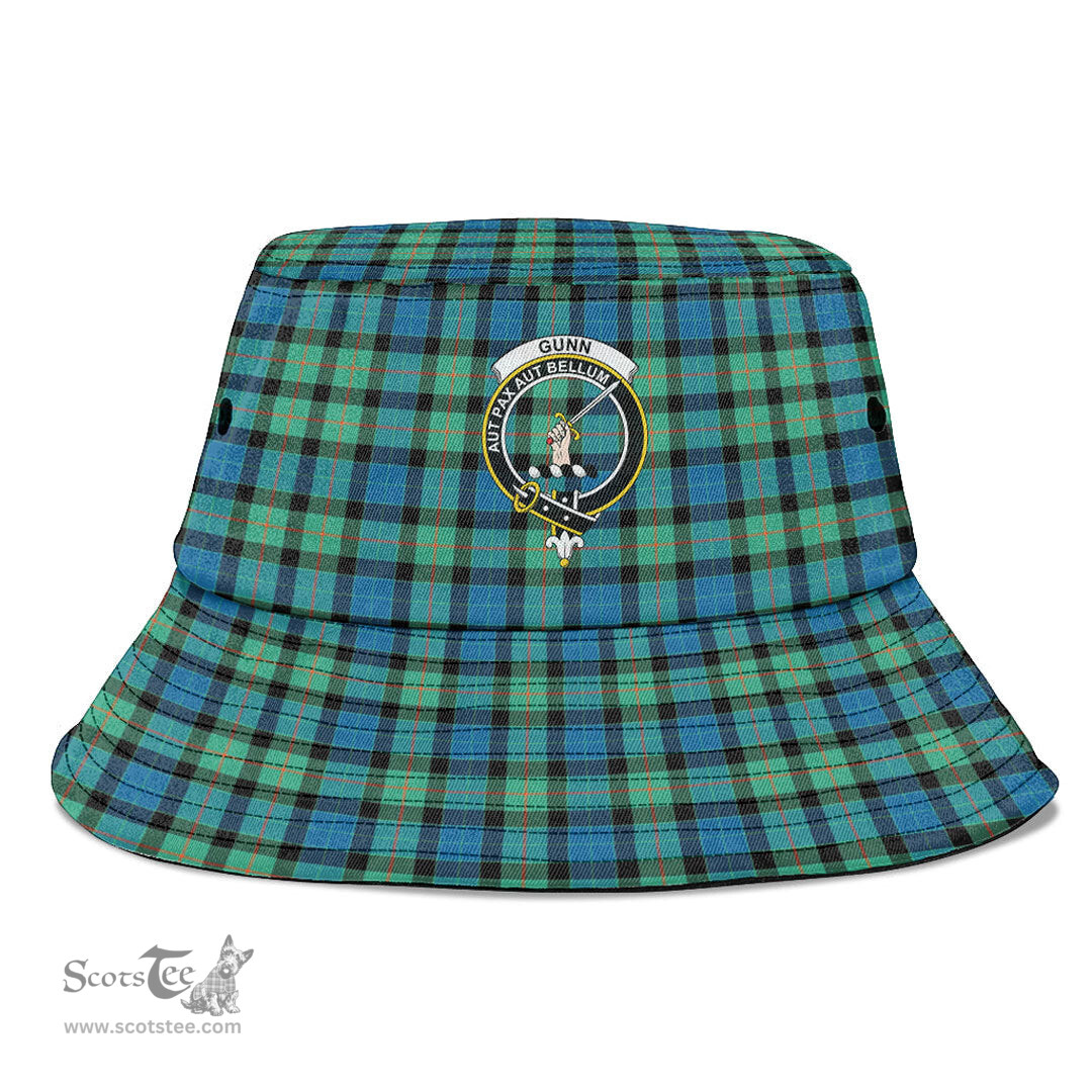 Scottish Gunn Ancient Plaid Tartan Crest Bucket Hat - Tartan Plaid Brim Hat Scottish Plaid Tartan Plaid - ScotsTee - scotstee.com