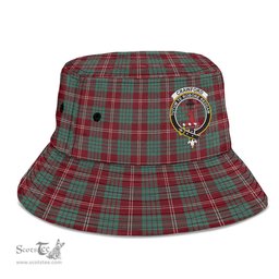 Scottish Crawford Modern Plaid Tartan Crest Bucket Hat - Tartan Plaid Brim Hat Scottish Plaid Tartan Plaid - ScotsTee - scotstee.com
