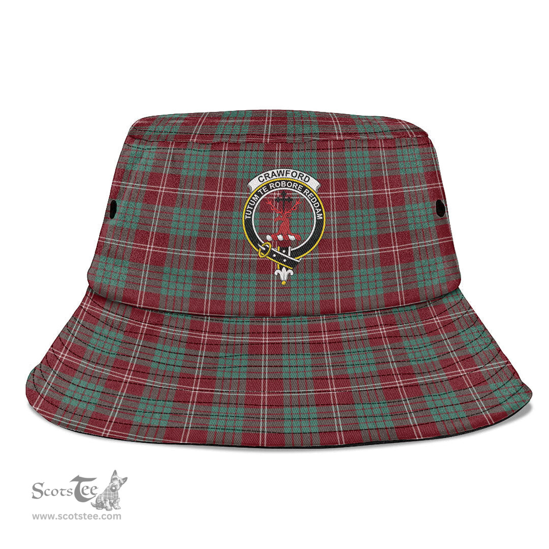 Scottish Crawford Modern Plaid Tartan Crest Bucket Hat - Tartan Plaid Brim Hat Scottish Plaid Tartan Plaid - ScotsTee - scotstee.com