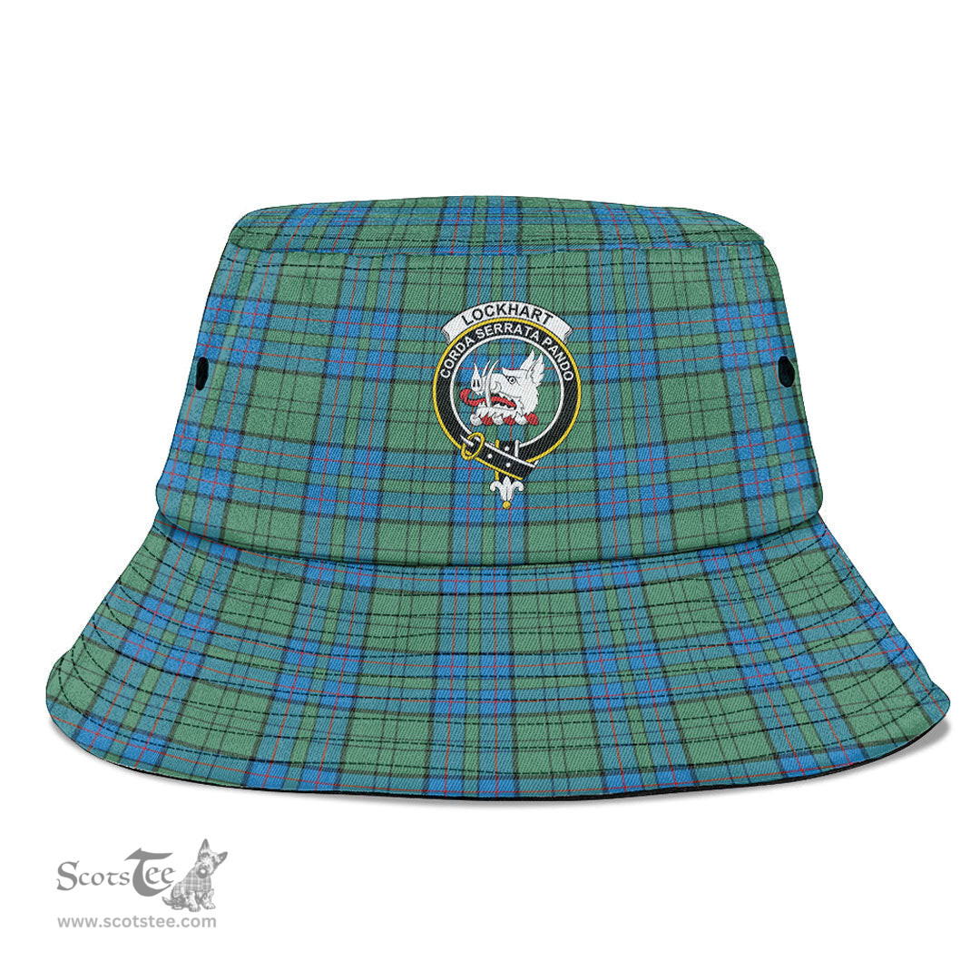Scottish Lockhart Plaid Tartan Crest Bucket Hat - Tartan Plaid Brim Hat Scottish Plaid Tartan Plaid - ScotsTee - scotstee.com
