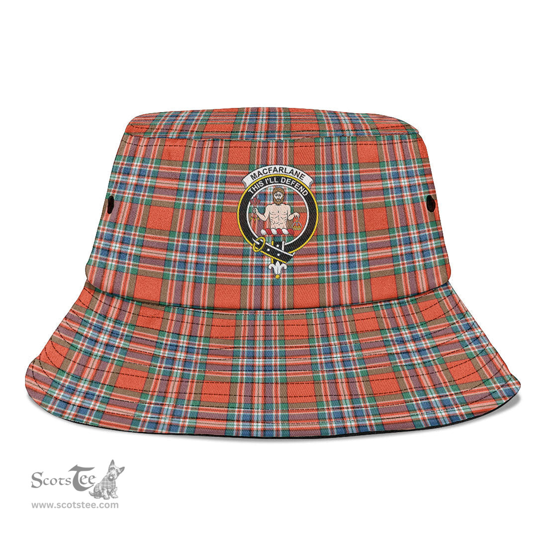Scottish MacFarlane Ancient Plaid Tartan Crest Bucket Hat - Tartan Plaid Brim Hat Scottish Plaid Tartan Plaid - ScotsTee - scotstee.com