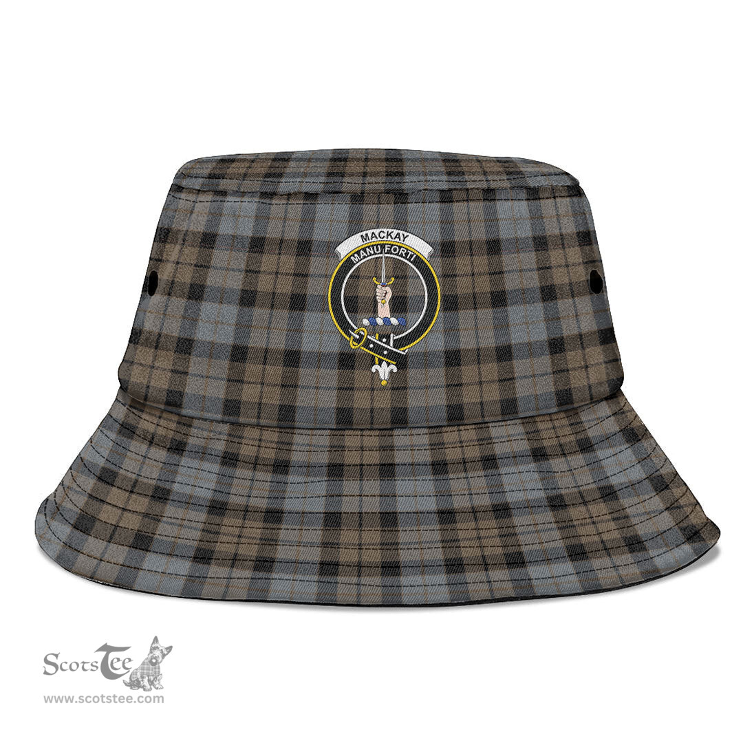 Scottish MacKay Weathered Plaid Tartan Crest Bucket Hat - Tartan Plaid Brim Hat Scottish Plaid Tartan Plaid - ScotsTee - scotstee.com