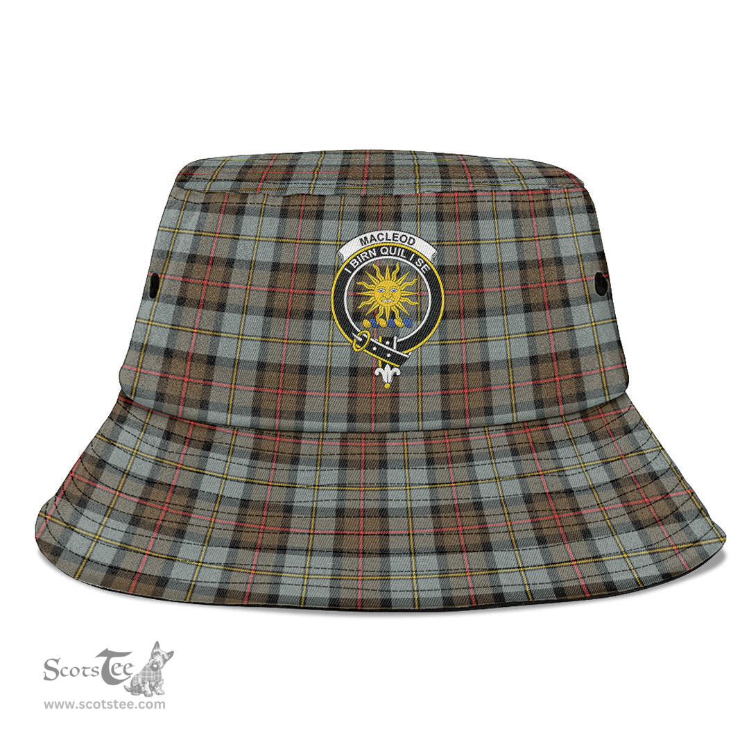 Scottish MacLeod of Harris Weathered Plaid Tartan Crest Bucket Hat - Tartan Plaid Brim Hat Scottish Plaid Tartan Plaid - ScotsTee - scotstee.com