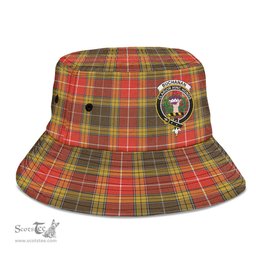 Scottish Buchanan Old Set Weathered Plaid Tartan Crest Bucket Hat - Tartan Plaid Brim Hat Scottish Plaid Tartan Plaid - ScotsTee - scotstee.com