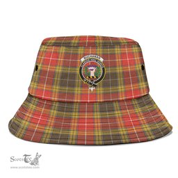 Scottish Buchanan Old Set Weathered Plaid Tartan Crest Bucket Hat - Tartan Plaid Brim Hat Scottish Plaid Tartan Plaid - ScotsTee - scotstee.com