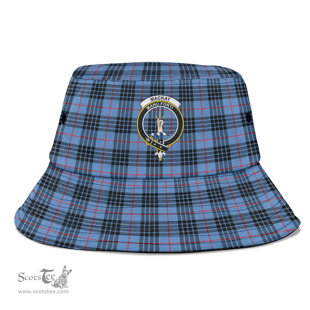 Scottish MacKay Blue Plaid Tartan Crest Bucket Hat - Tartan Plaid Brim Hat Scottish Plaid Tartan Plaid - ScotsTee - scotstee.com