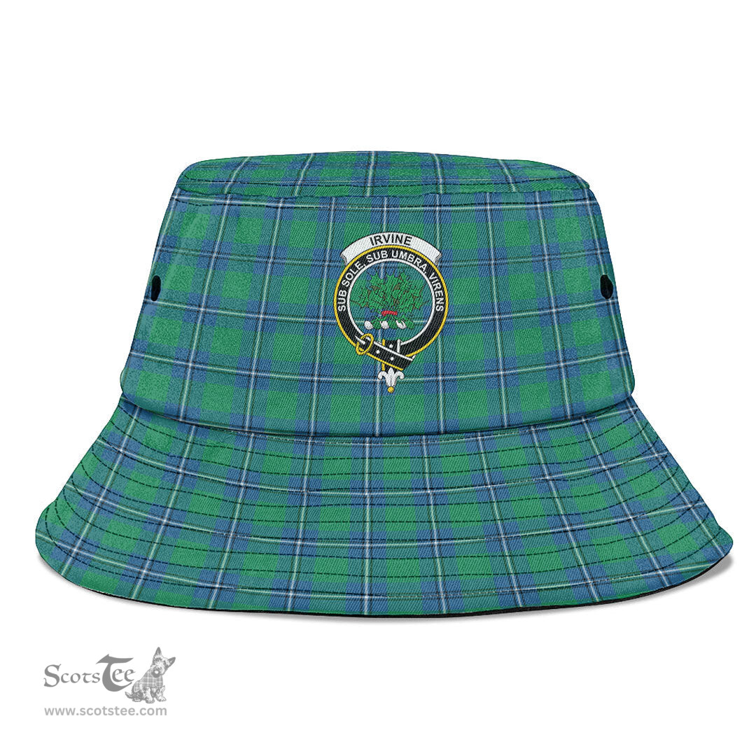 Scottish Irvine Ancient Plaid Tartan Crest Bucket Hat - Tartan Plaid Brim Hat Scottish Plaid Tartan Plaid - ScotsTee - scotstee.com