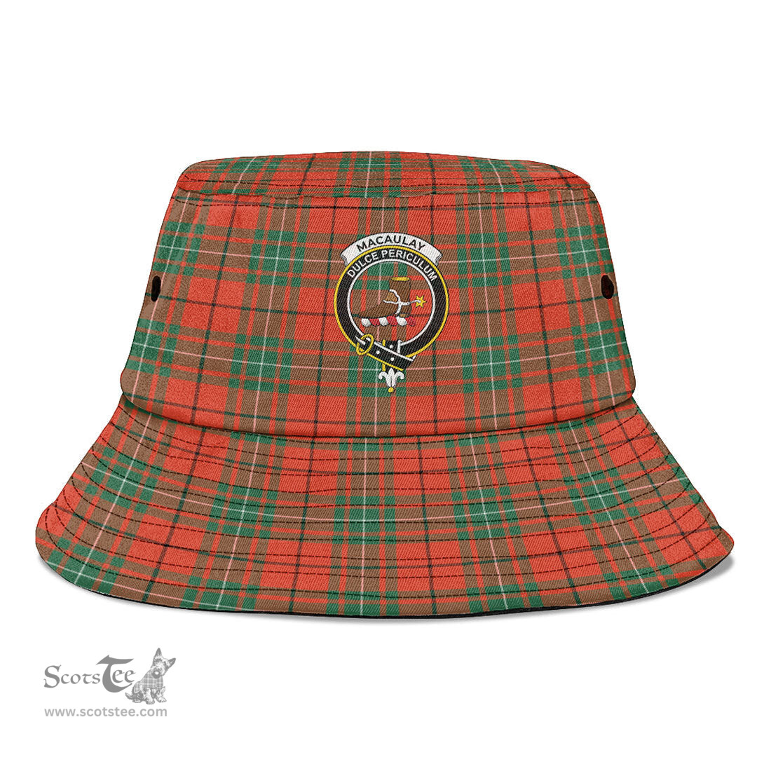 Scottish MacAulay Ancient Plaid Tartan Crest Bucket Hat - Tartan Plaid Brim Hat Scottish Plaid Tartan Plaid - ScotsTee - scotstee.com