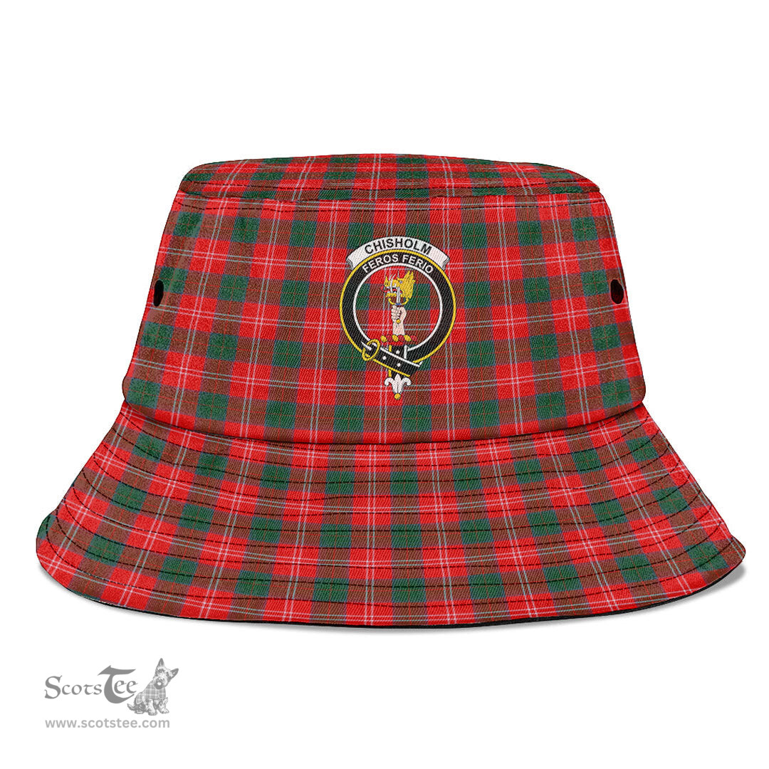 Scottish Chisholm Modern Plaid Tartan Crest Bucket Hat - Tartan Plaid Brim Hat Scottish Plaid Tartan Plaid - ScotsTee - scotstee.com