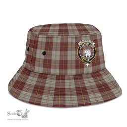 Scottish Cunningham Burgundy Dancers Plaid Tartan Crest Bucket Hat - Tartan Plaid Brim Hat Scottish Plaid Tartan Plaid - ScotsTee - scotstee.com